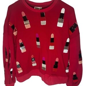 Queen of Sparkles Red Lipstick Sweatshirt